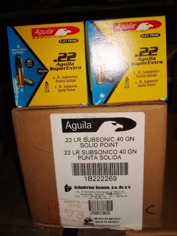 Aguila-Eley Prime - .22 lr "SubSonic solid point 40 gr 50 Rounds